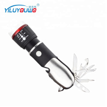 Multifunctional COB Flash Led Emergency Tool Flashlight Torch with Cutter and hammer